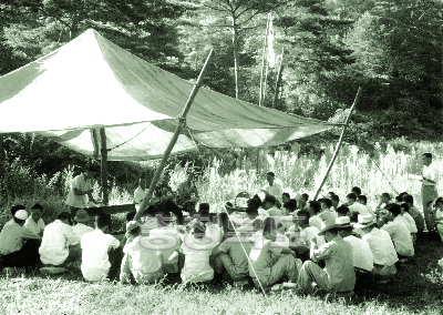 야영교육시 자원지도자 사례 발표 1959 8 속리산 의 사진