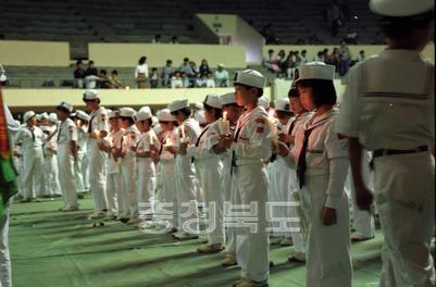 해양소년단 연합 선서식 의 사진