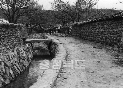 확장된 마을안길과 개량된 담장 의 사진