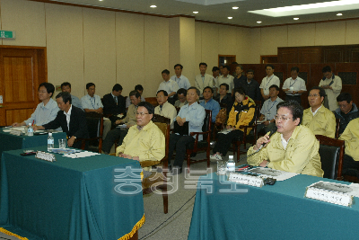 추병직 건교부장관과 충주댐 방류현장 방문 의 사진