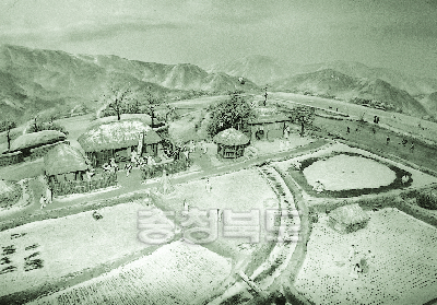 겨울철 농촌풍경모형 1960년대 의 사진