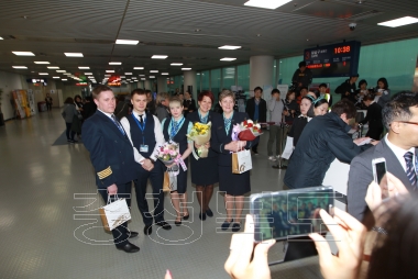 러시아 야쿠티아항공 청주공항 취항 환영식 의 사진