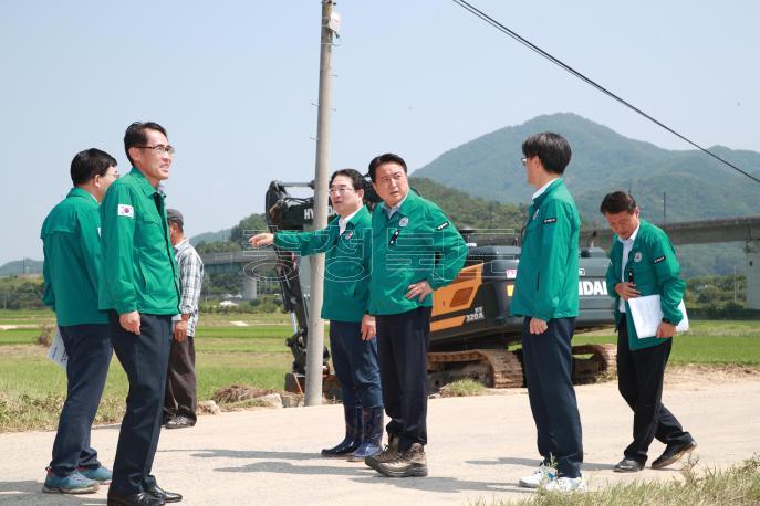 집중호우 피해 복구 현장점검 사진