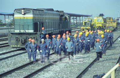철도시설 긴급 복구 훈련 의 사진